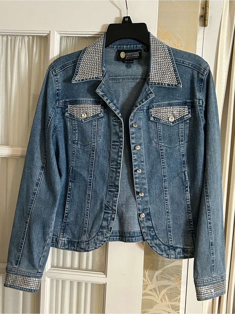 NWOT — Rhinestones Studded Denim Jacket